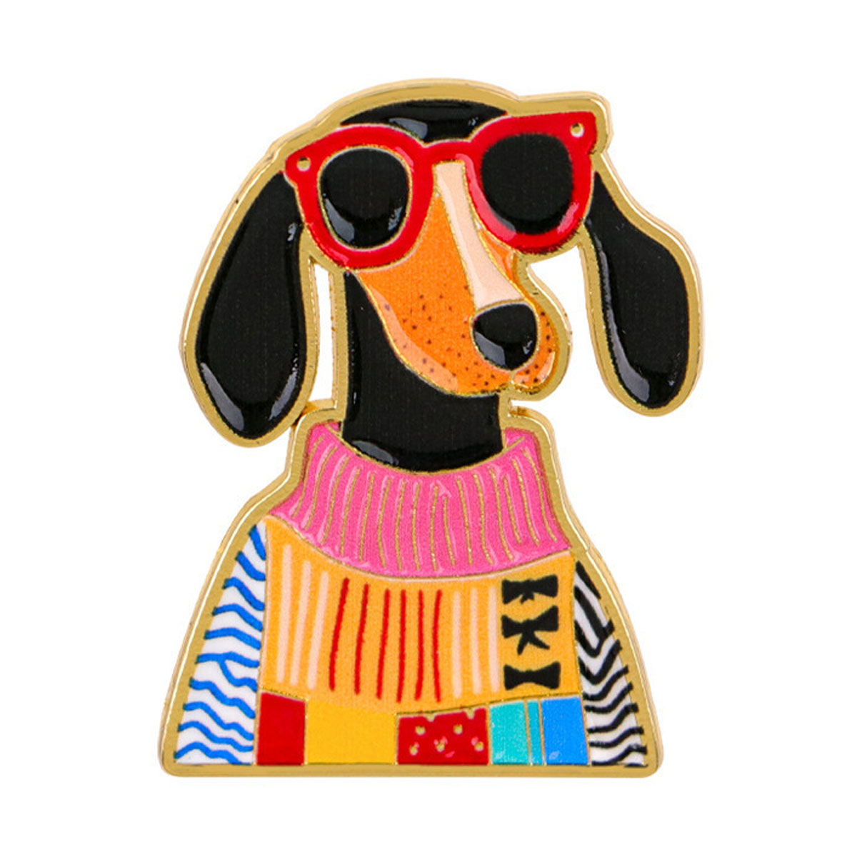 Pet Supplies Store - エナメルピンダックスフント犬かわいい動物ブローチラペルピンバッジバックパック衣類アクセサリーファッションジュエリー友人ギフト