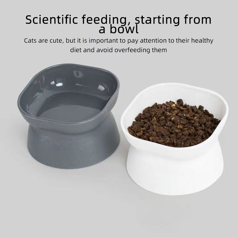 Slow Feeder Dog Bowl - 両用猫/犬フードボウル、高めの嘔吐防止猫フィーダーひげストレスフリー犬プラスチック猫給餌ボウル