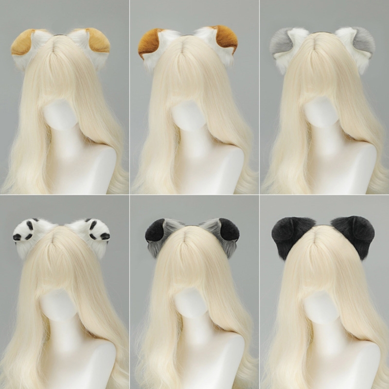 Pet Supplies Store - e15f調整可能な犬の耳のヘッドバンドフロッピー耳ヘアアクセサリーファッションヘア飾りヘアバンドコスプレイヤーパーティーデイリーウェア