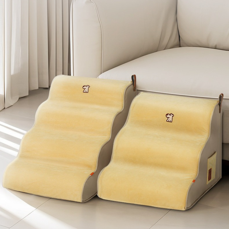 Calming Dog Bed - ペット用階段 犬猫用はしご 取り外し可能で洗えるカバー付き 小型高齢ペット用 ベッド ソファ用