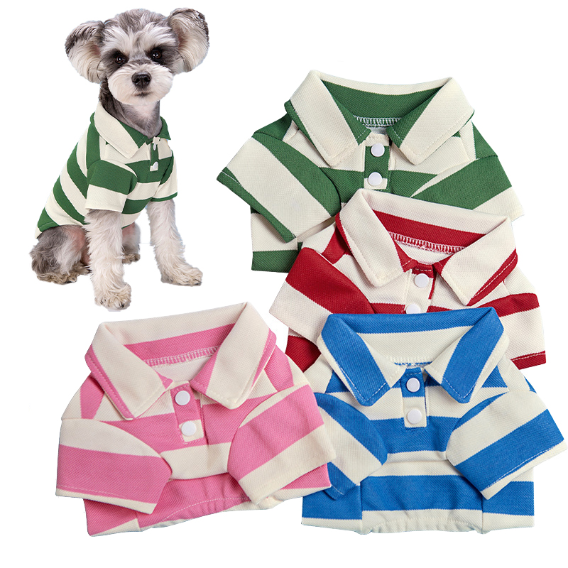 Pet Supplies Co - ペット犬ポロシャツ夏の犬服カジュアル服小型大型犬猫 Tシャツチワワパグ衣装ヨークシャーシャツ