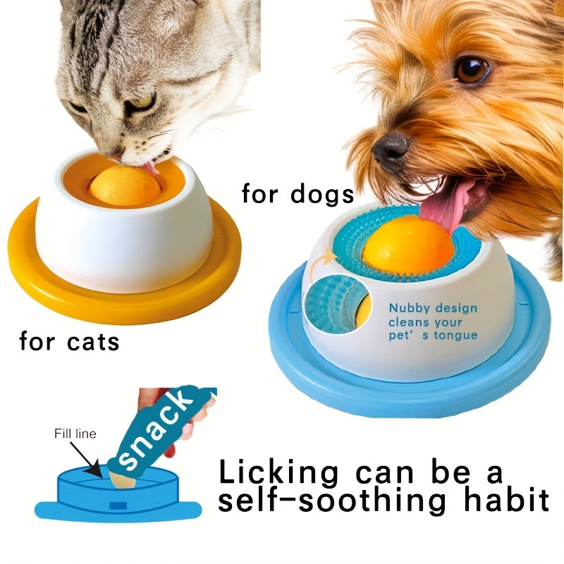 Slow Feeder Dog Bowl - ペット用ヨーグルト舐めマット、犬猫用スローフィーダー - インタラクティブなスナックボウル、歯の健康を促進、ペット用舐めマット