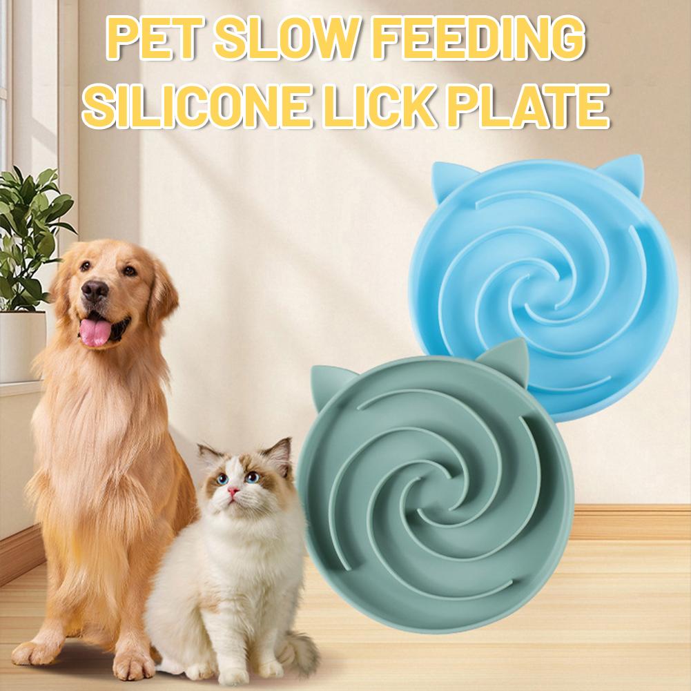 Slow Feeder Dog Bowl - かわいいペット用スローフィーダーボウル、嘔吐防止と腸の保護、食品グレードのシリコンと吸盤ベース、犬猫用