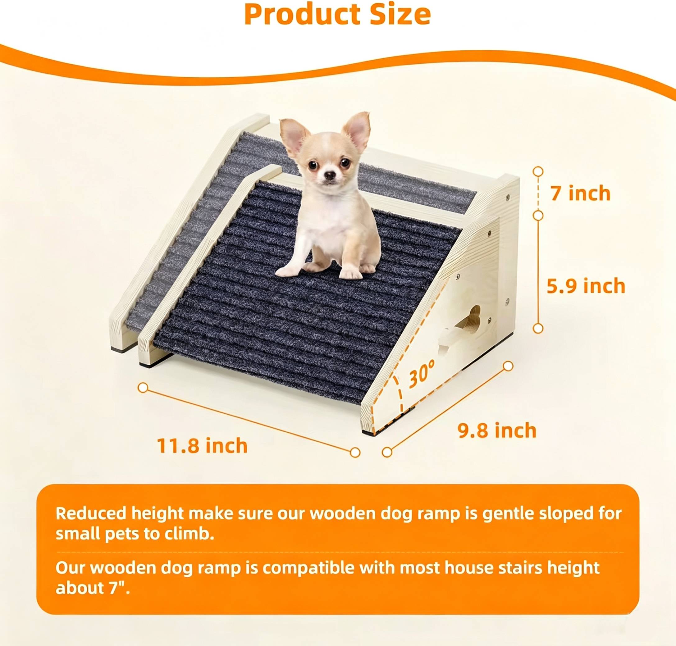 木製犬用階段 犬用スロープ 小型犬 ペット用滑り止めステップ - Calming Dog Bed のレビューと価格