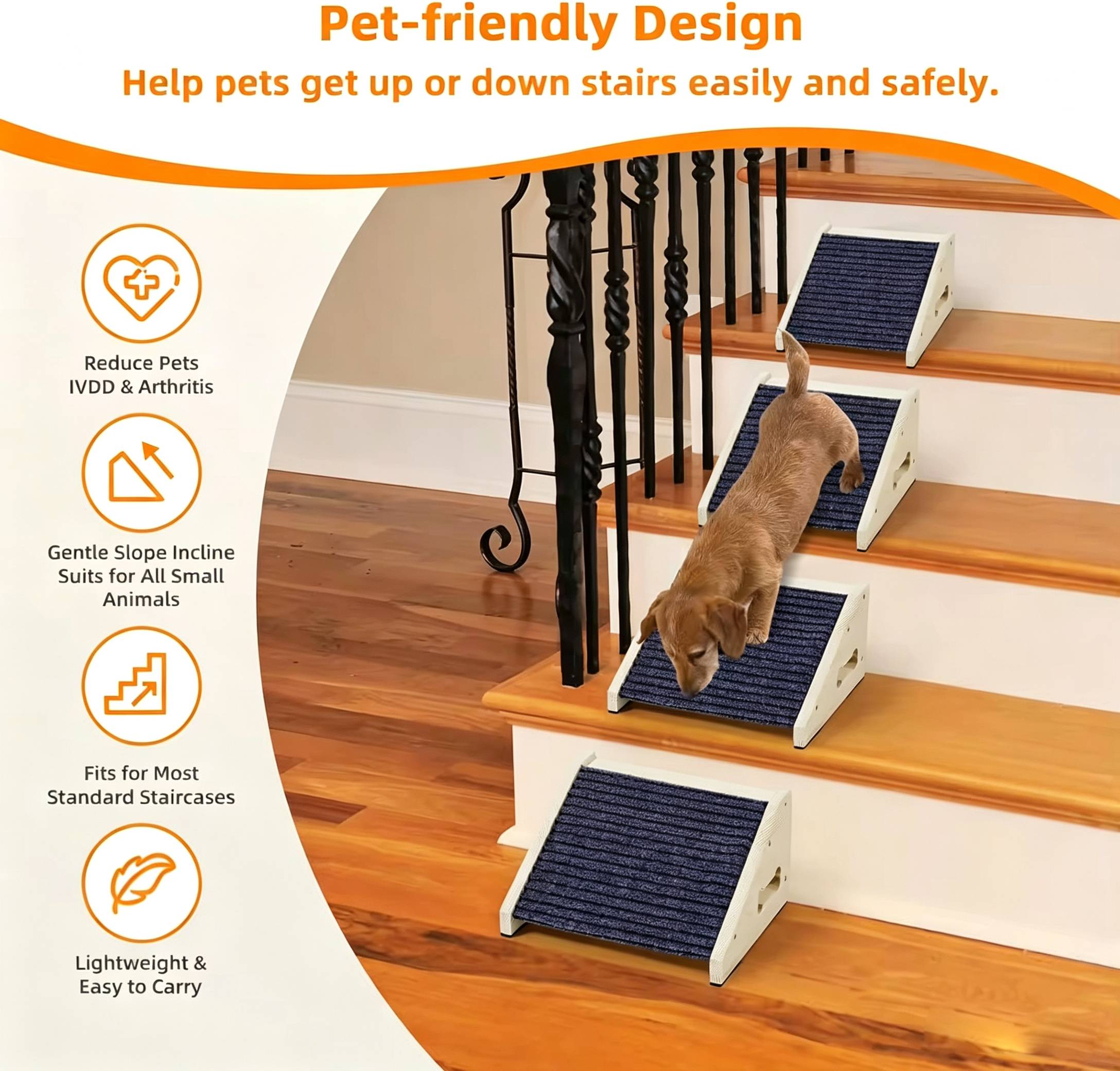 木製犬用階段 犬用スロープ 小型犬 ペット用滑り止めステップ - Calming Dog Bed のレビューと価格