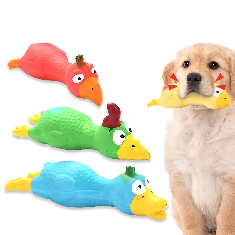 かわいい犬のきしむおもちゃ ラテックス 鶏の形 耐久性のある - Pet Supplies Co のレビューと価格
