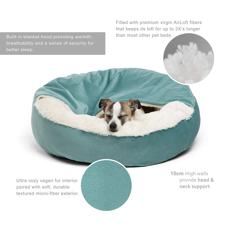 Benepaw 整形外科犬ベッド フード付きブランケット付き - Calming Dog Bed のレビューと価格