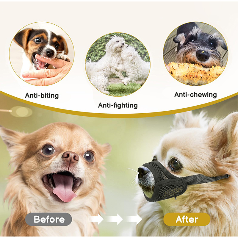 短い鼻の小型犬や中型犬用のメッシュマズル、噛みつき防止、チワ - Pet Supplies Co のレビューと価格