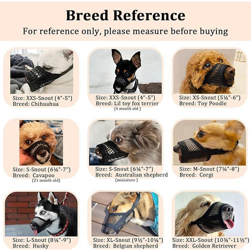 短い鼻の小型犬や中型犬用のメッシュマズル、噛みつき防止、チワ - Pet Supplies Co のレビューと価格