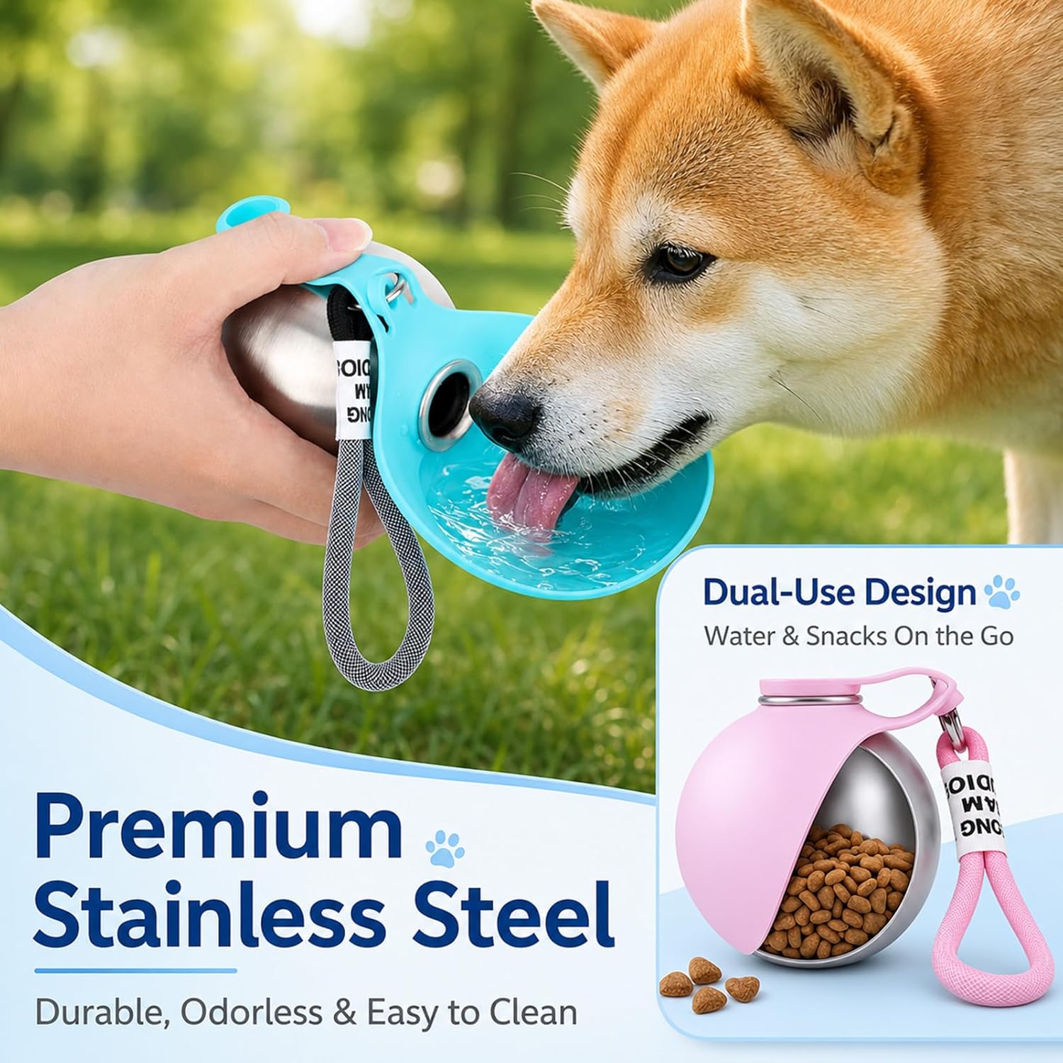 小型犬、大型犬、猫用の携帯用犬用ウォーターボトル、屋外用漏れ - Pet Supplies Co のレビューと価格