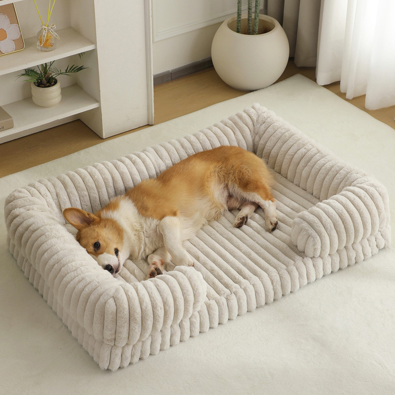 大型犬用ベッド 暖かい冬用ペットマット ふかふかの猫用クッシ - Calming Dog Bed のレビューと価格