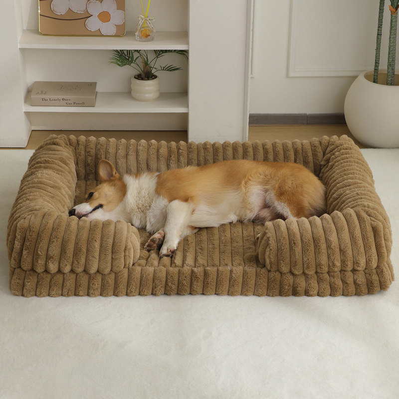 大型犬用ベッド 暖かい冬用ペットマット ふかふかの猫用クッシ - Calming Dog Bed のレビューと価格