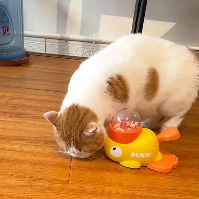 黄色いアヒル型インタラクティブ猫用おやつディスペンサー、耐久 - Interactive Cat Toy のレビューと価格