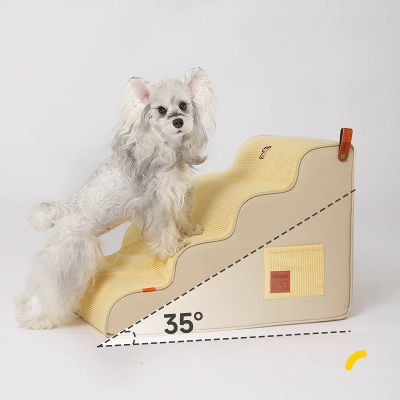 ペット用階段 犬猫用はしご 取り外し可能で洗えるカバー付き  - Calming Dog Bed のレビューと価格