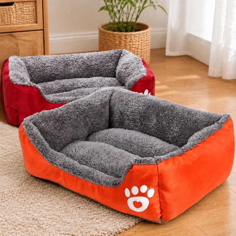 小型犬や猫のための柔らかいプラッシュクッションベッド、子犬や - Calming Dog Bed のレビューと価格
