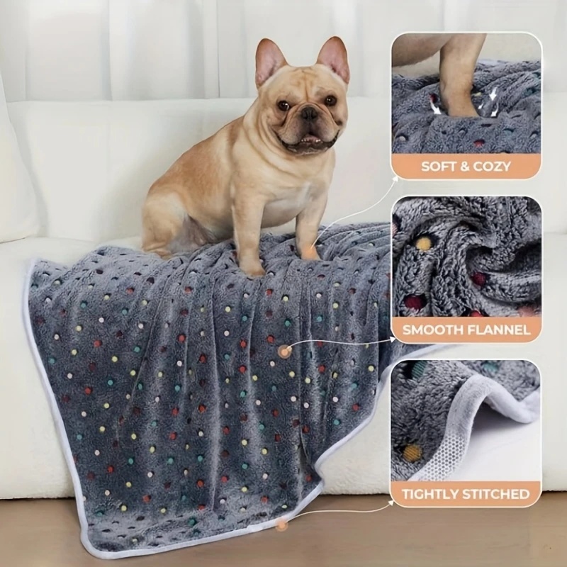 3枚セット ソフトふわふわペットブランケット 可愛いドット柄 - Pet Supplies Store のレビューと価格