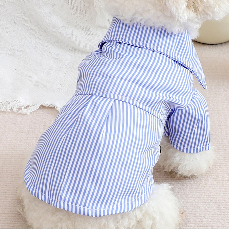 ペット用の蝶ネクタイストライプシャツ,薄くてファッショナブル - Pet Supplies Co のレビューと価格