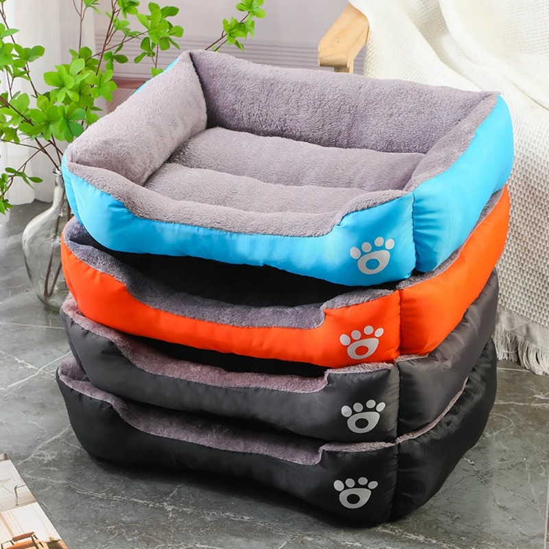 柔らかい正方形の大型犬用ソファ、弾力性のある犬用ハウスクッシ - Calming Dog Bed のレビューと価格