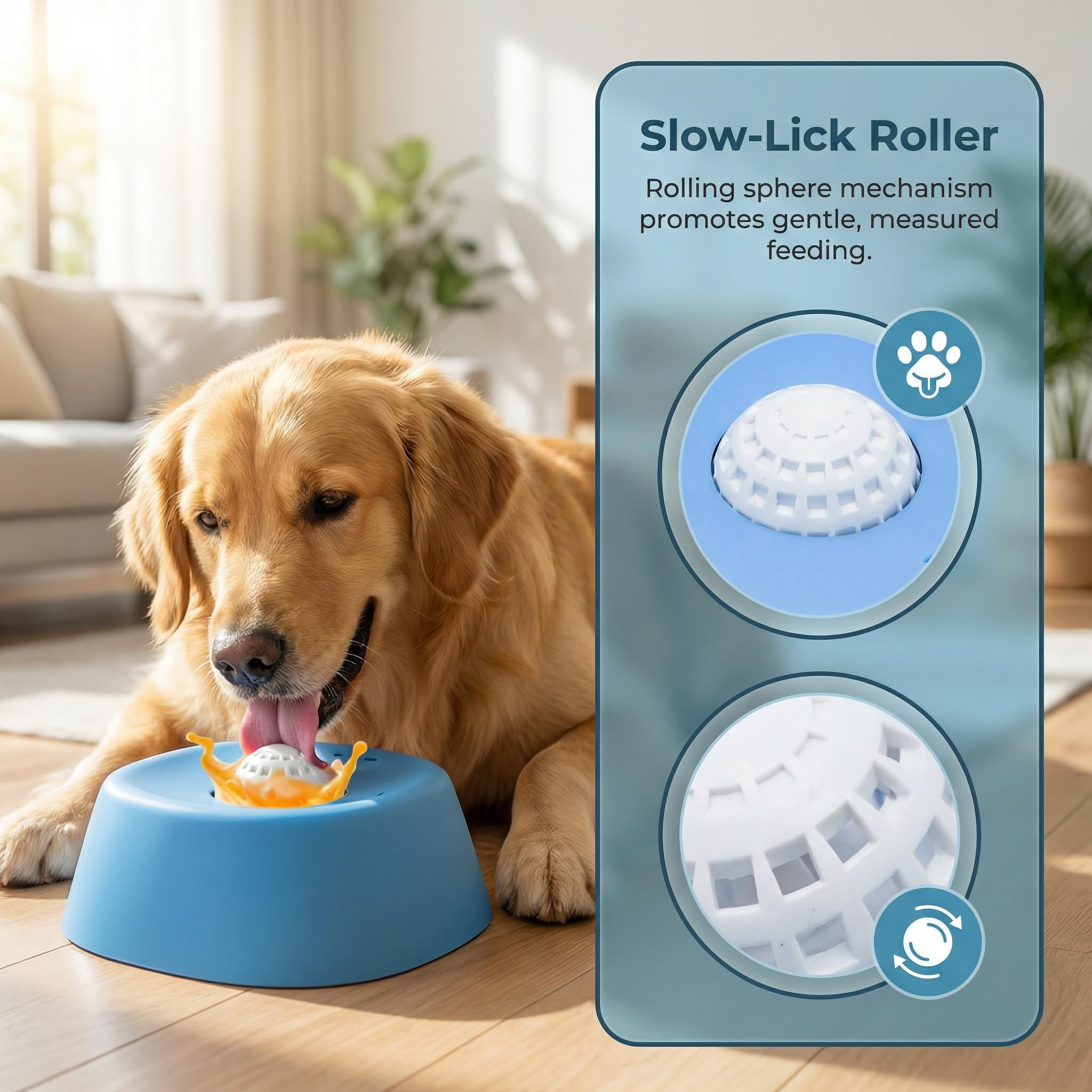 犬用リックボウル、液体用スローフィーダー、ローリングボール付 - Slow Feeder Dog Bowl のレビューと価格