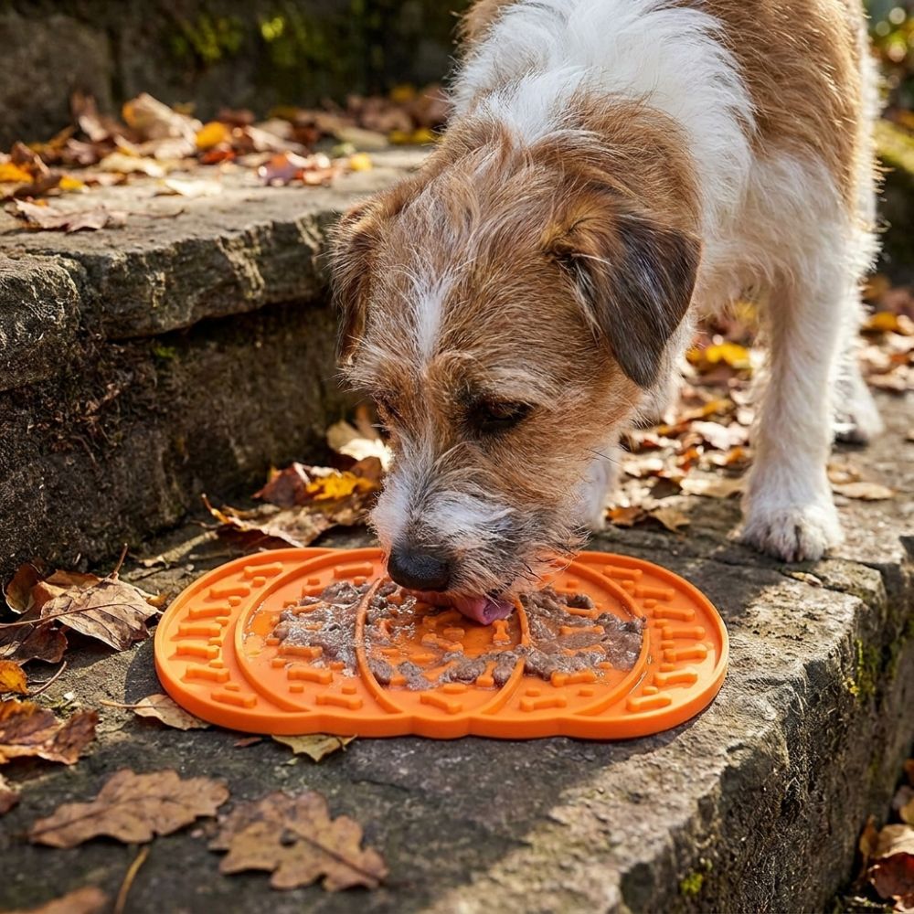 窒息防止機能付きカボチャ型ペット用舐めマット、耐噛み性、厚手 - Slow Feeder Dog Bowl のレビューと価格